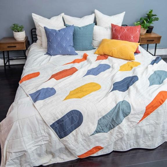 Kantha Quilted Throw Blanket | Gumdrop Canopy