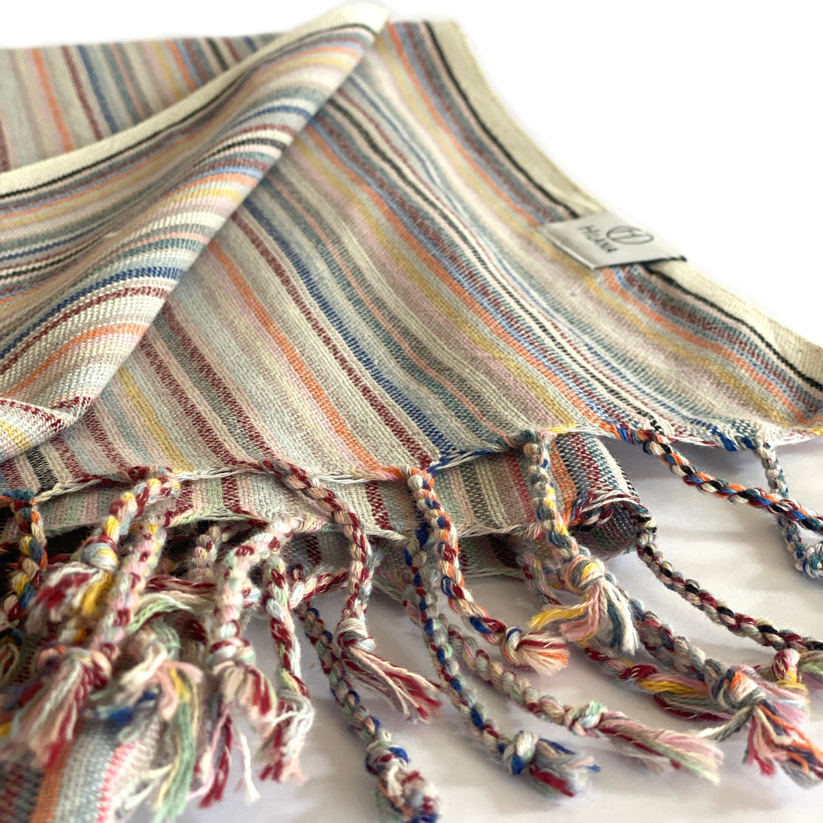 Casablanca Sustainable Striped Turkish Towel / Blanket Beige - Osadia Concept Store