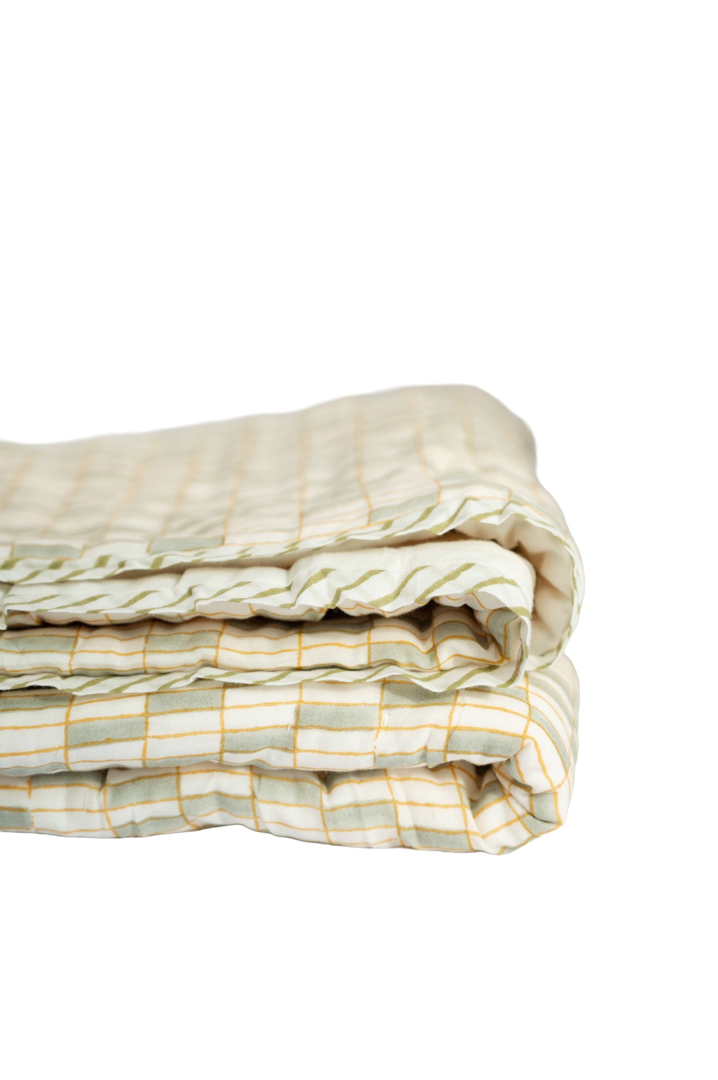 The Mona's Garden - Hand Block Printed Reversible Quilted Throw