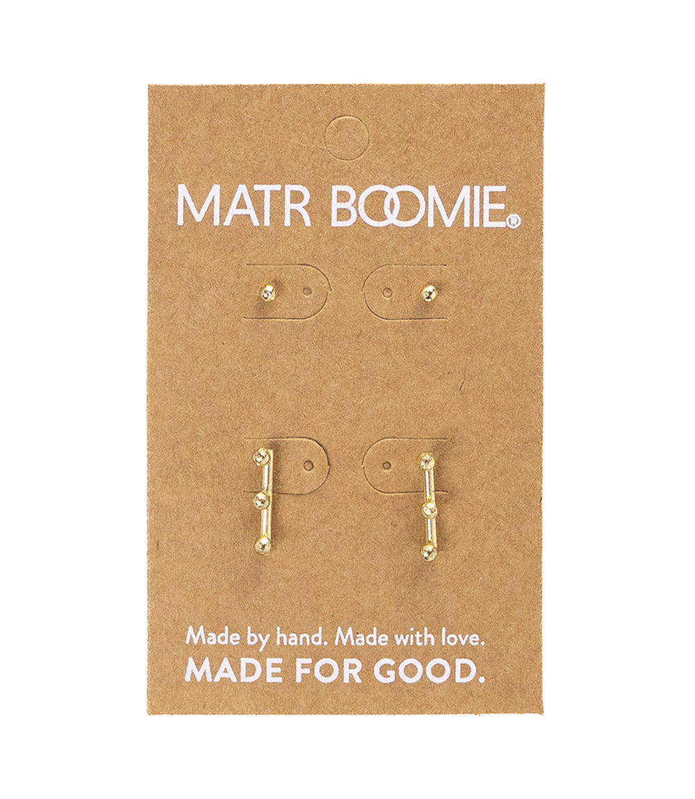 Pari Dot Bar Earring Set - Set of 2