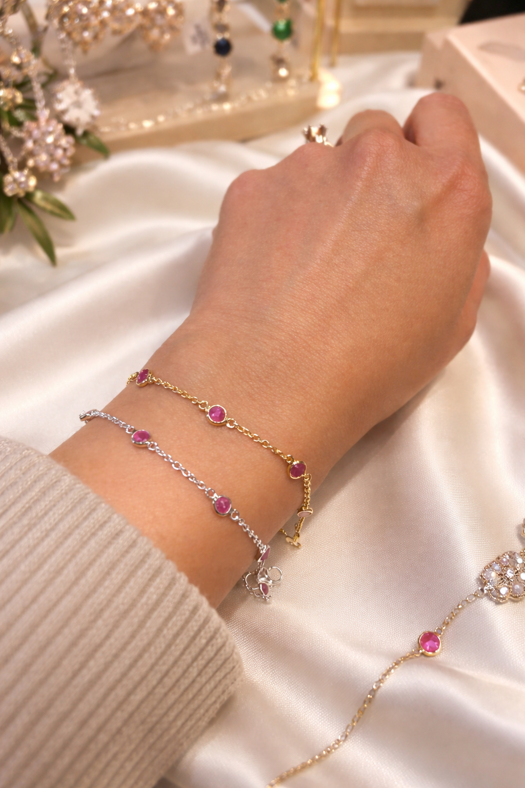July Birthstone Bracelet: Ruby