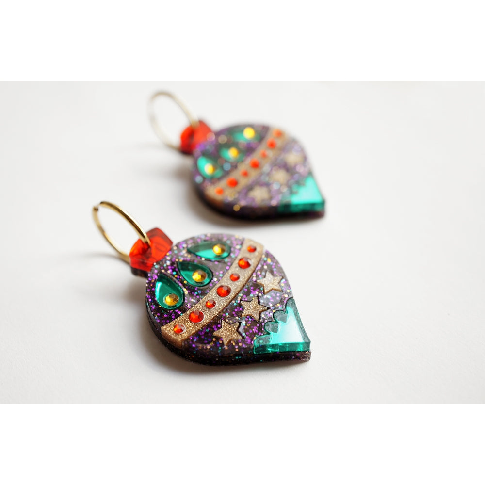 Christmas Ornament with Stars Earrings by Laliblue