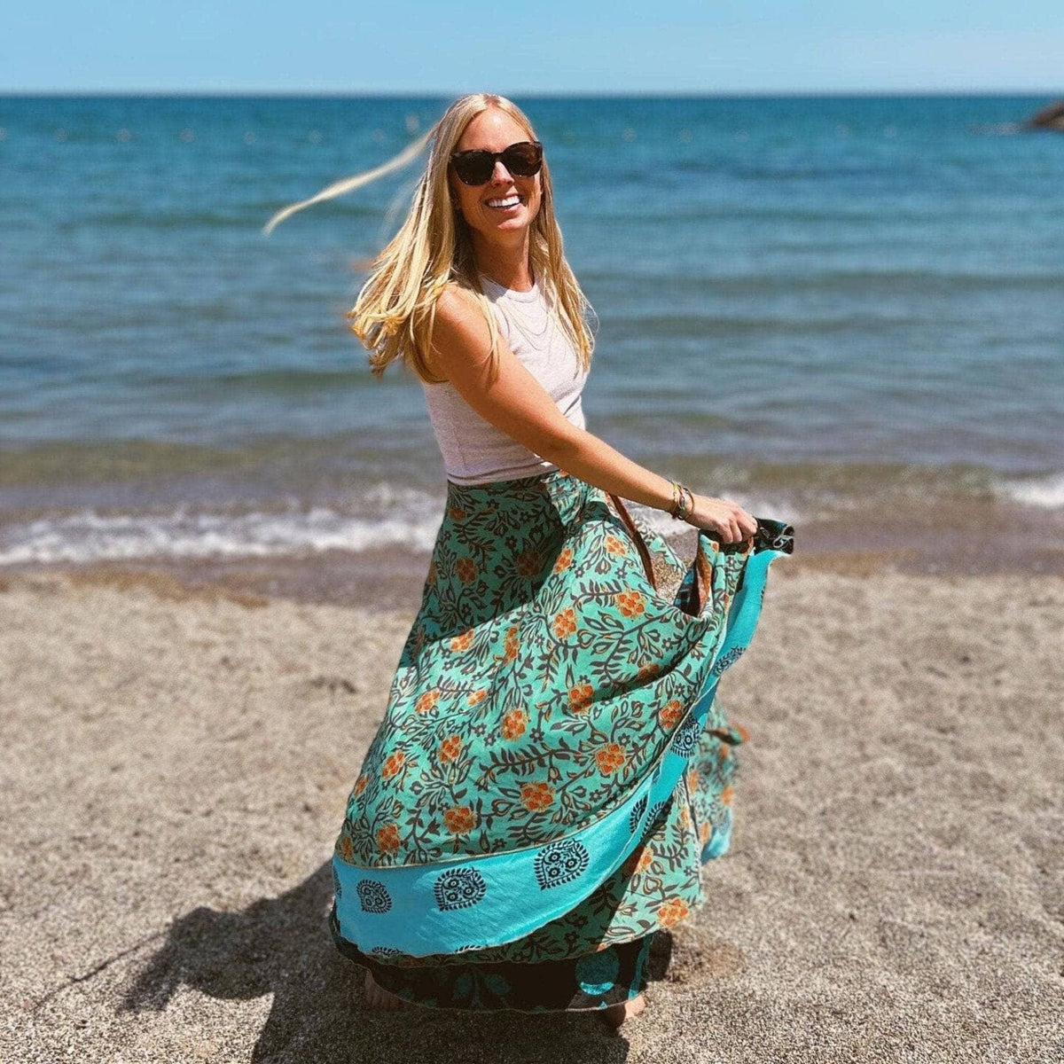 The Original Boho Reclaimed Sari Wrap Skirt