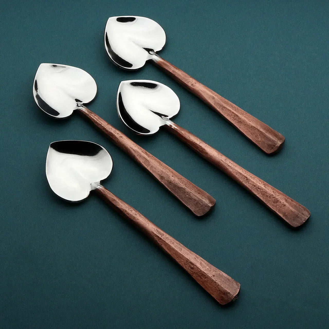 Copper Ridge Heart Coffee/Dessert Table Spoon 4 Pc. Set