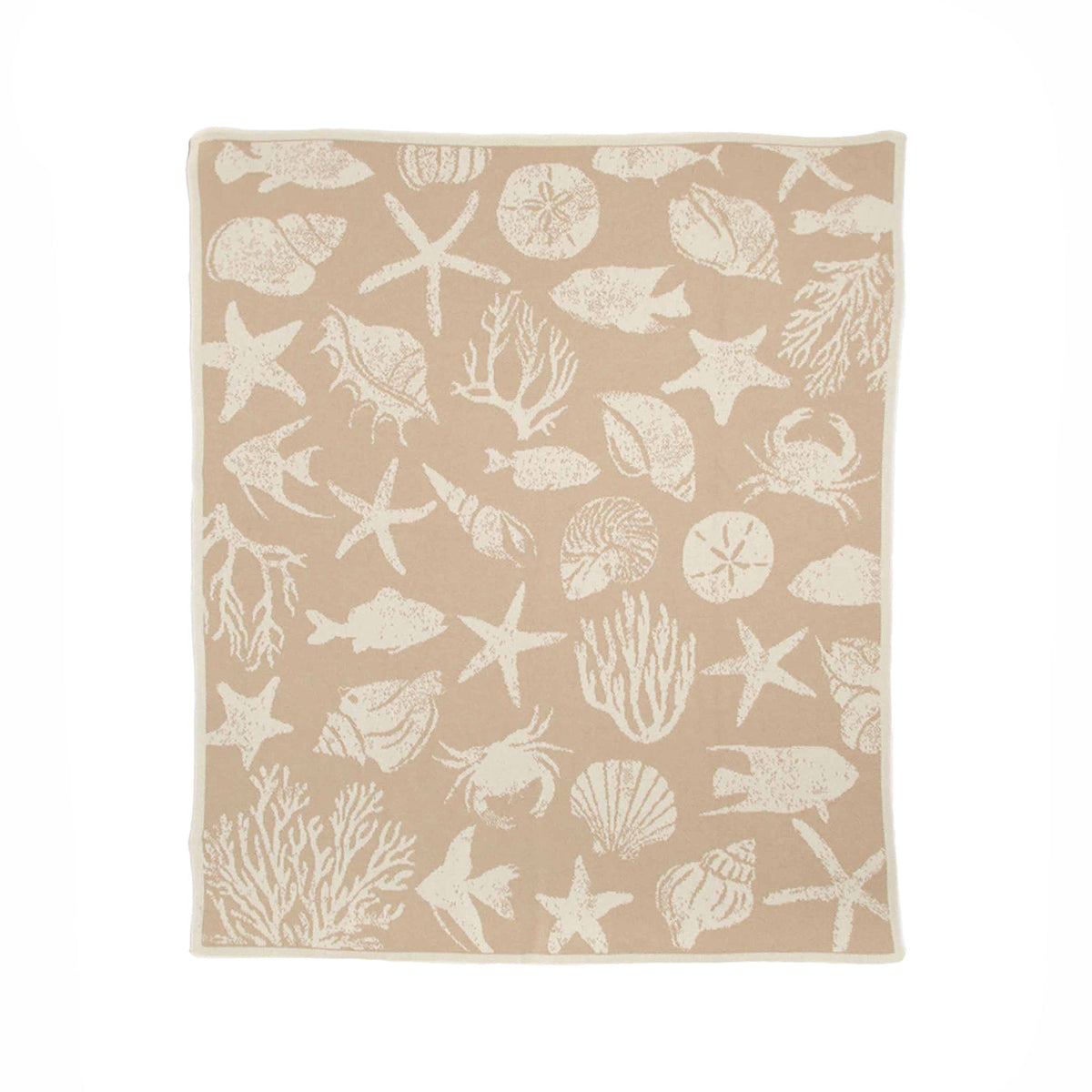 Sea Life - Cotton Sustainable Knit Throw Blanket | Coastal