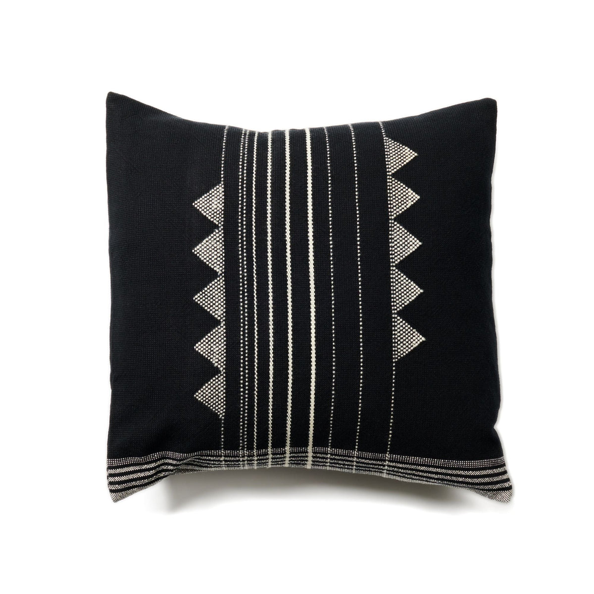 Kora Black Large Handloom Artisanal Pillow - Osadia Concept Store