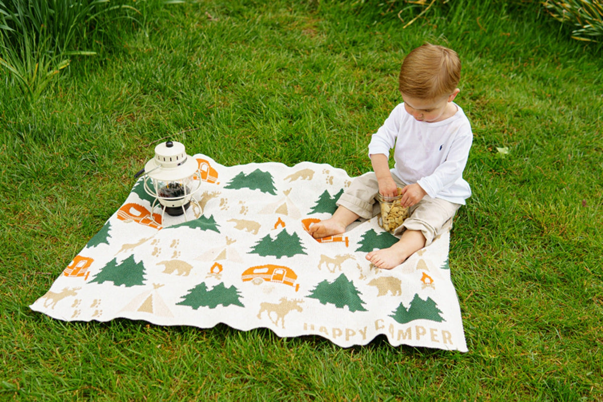 Baby Happy Camper - Cotton Knit Blanket