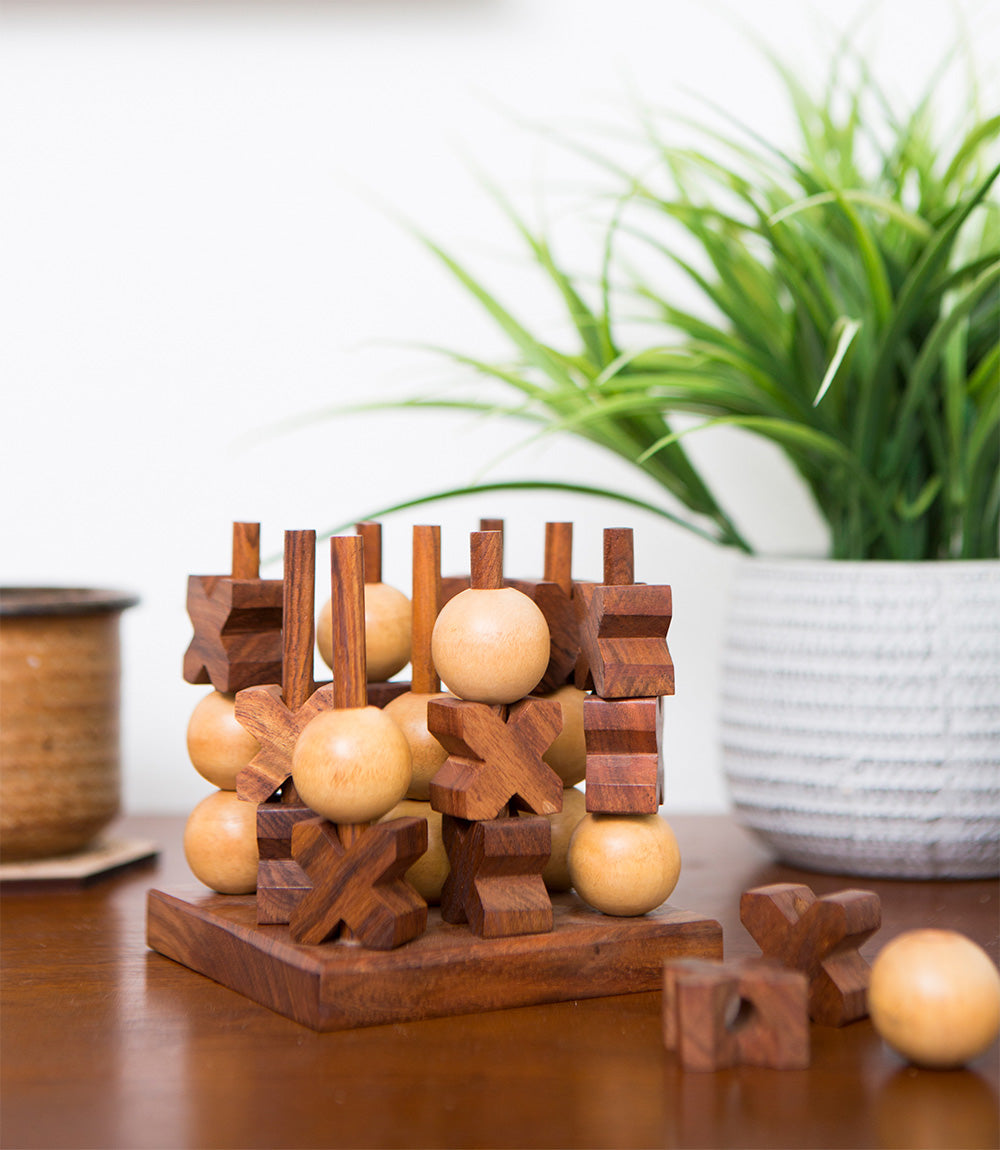 3D Tic Tac Toe Game Set - Handcrafted Wood - Osadia Concept Store