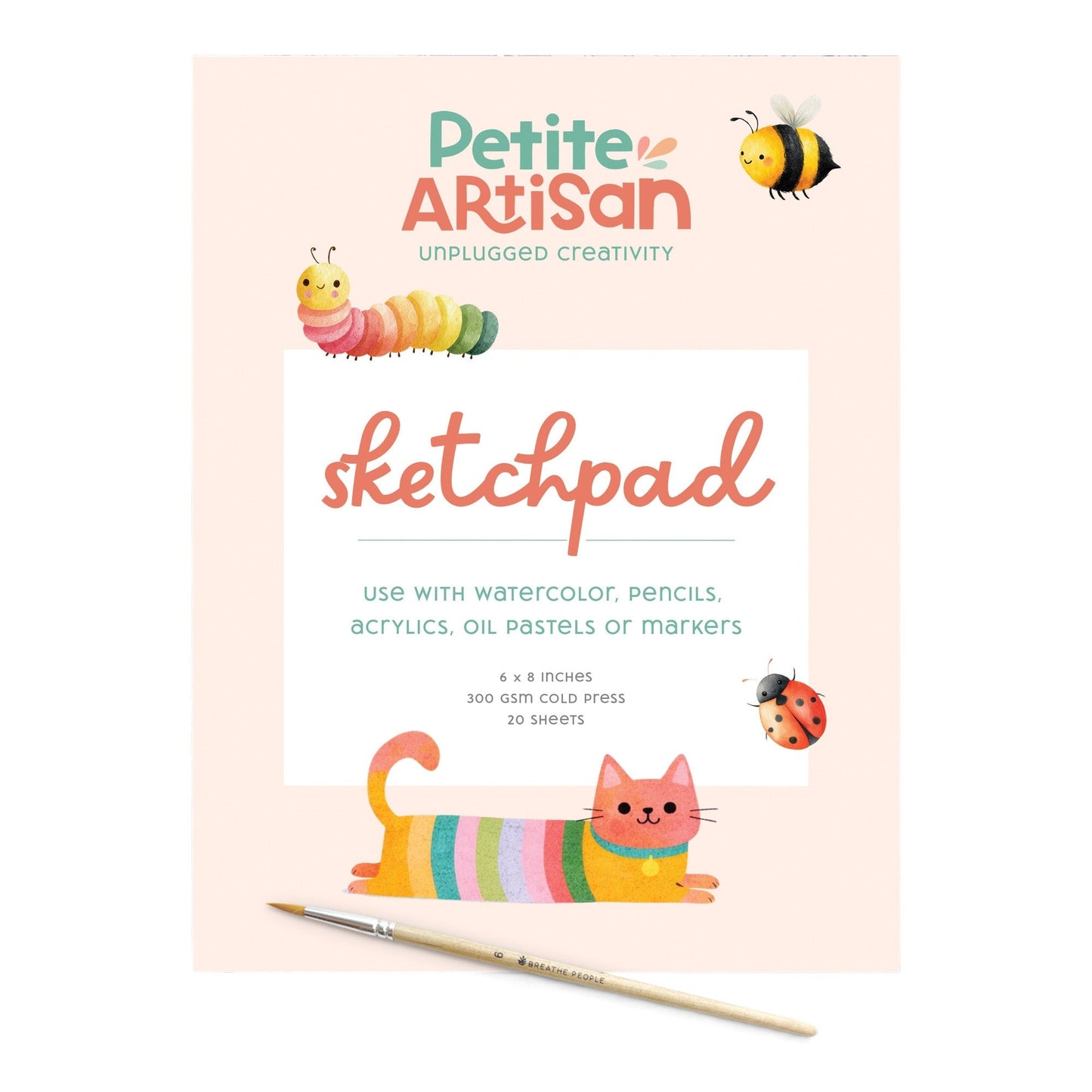 Kids Watercolor Sketch Pad – 300gsm Cold Press Paper (Ages 8+)