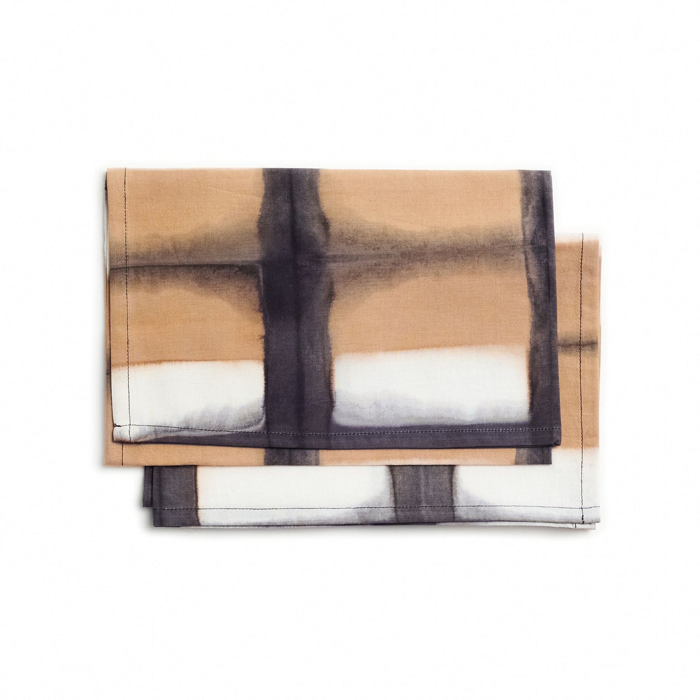 Chowk Black Hand Clamp Dyed Artisanal Cotton Table Napkin ( set of 4 )