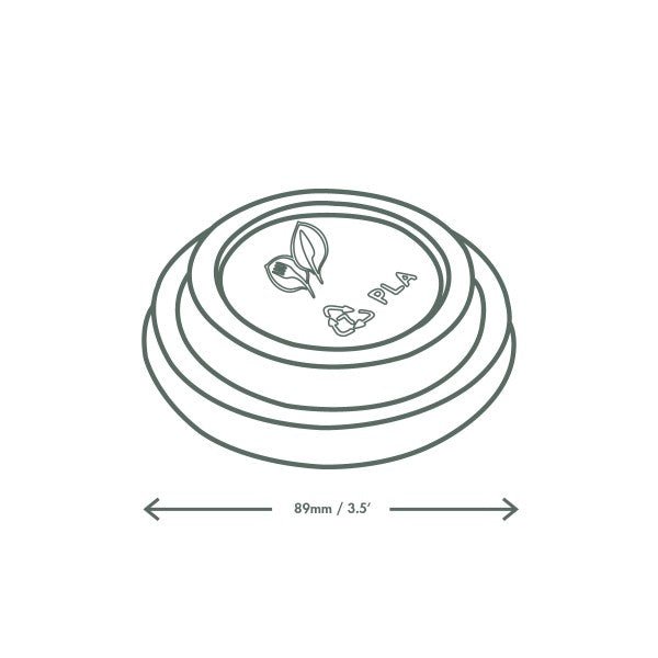 Vegware 89-Series CPLA Hot Cup Lid (QTY 1000), SKU VLID89S