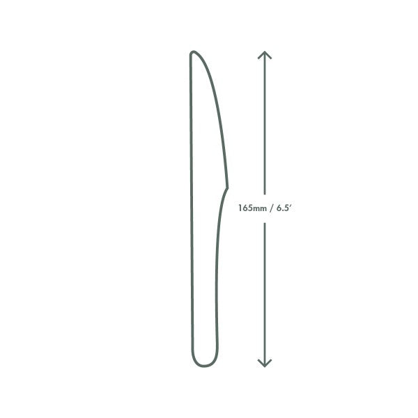 Vegware 6.5in Compostable CPLA Knife, White (QTY 1000), SKU VW-KN6.5