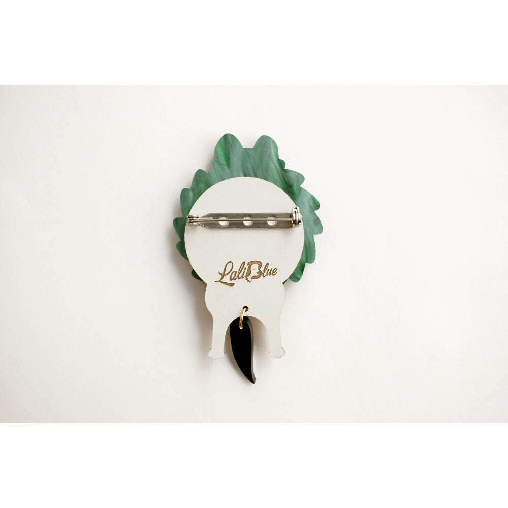 Dog in A Christmas Wreath Brooch by Laliblue
