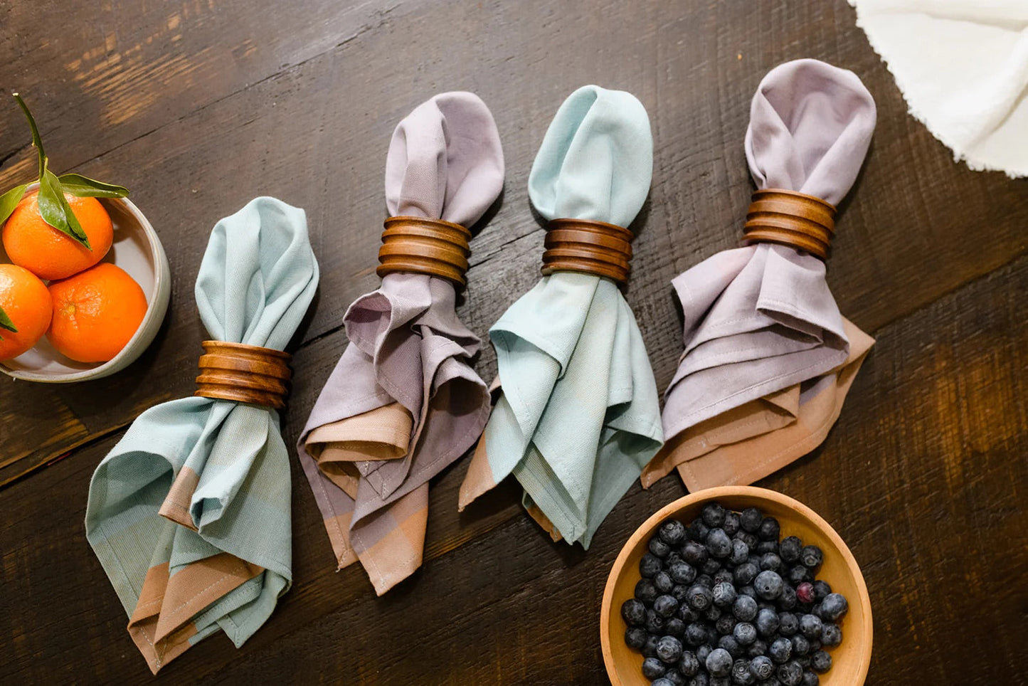 YIN YANG Handwoven Napkins - Set of 4. Cotton - Fair Trade - Artisan Made
