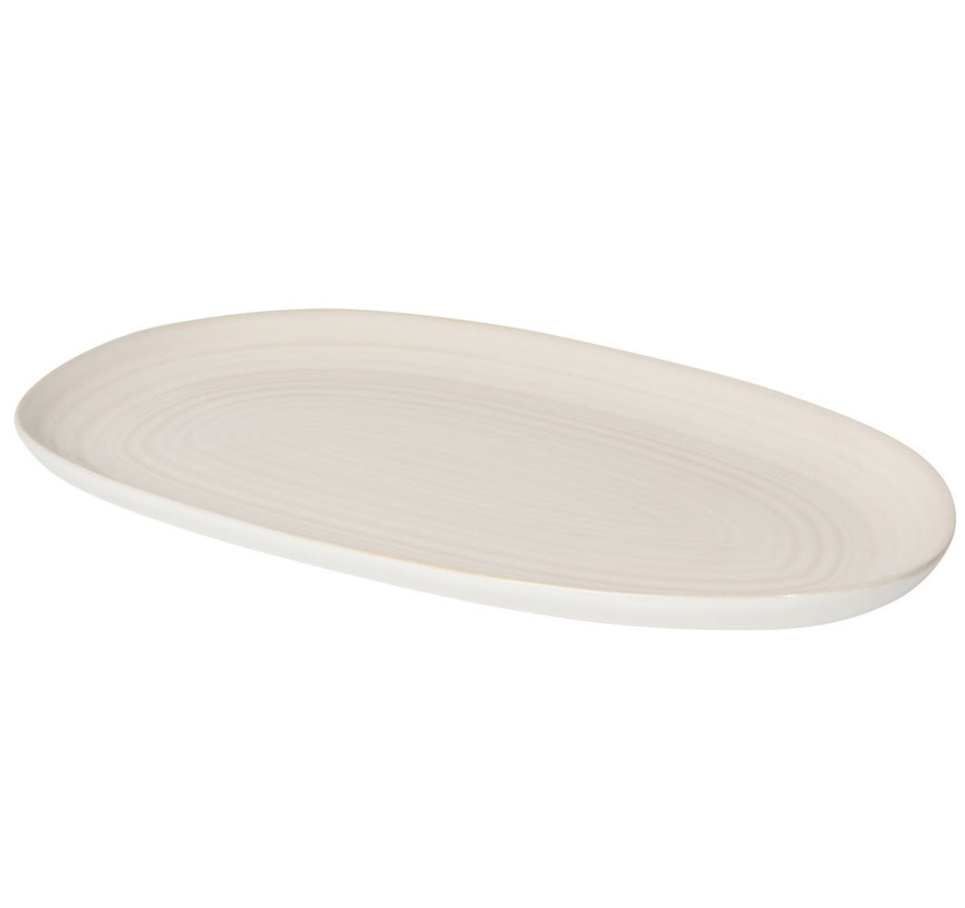 Set of 4 Oval Platter 10.5"Aquarius Oyster