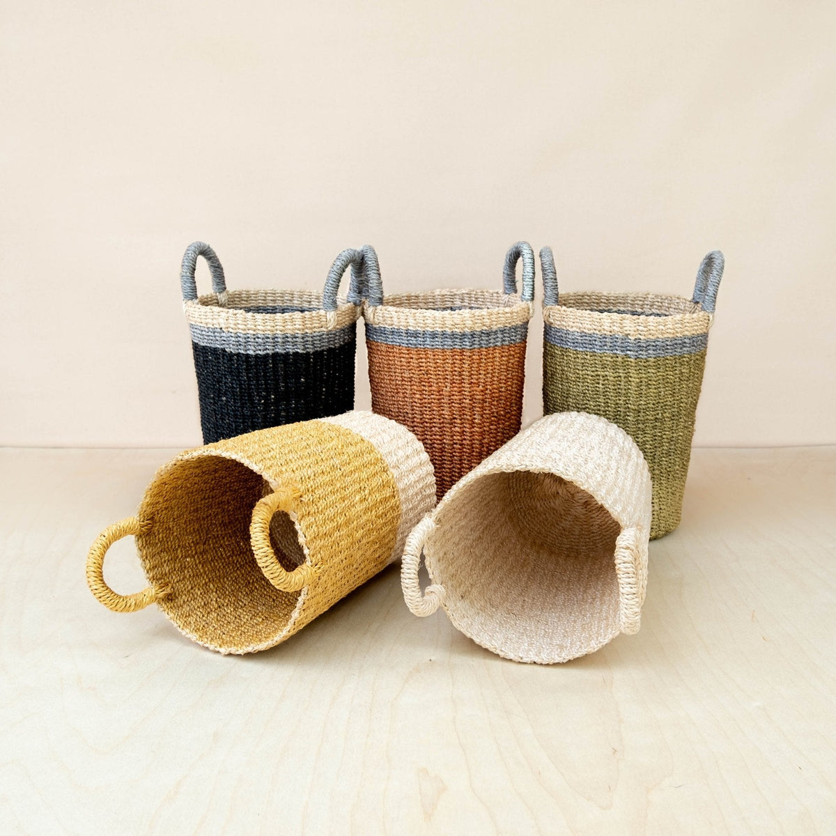 Black Woven Basket Vase