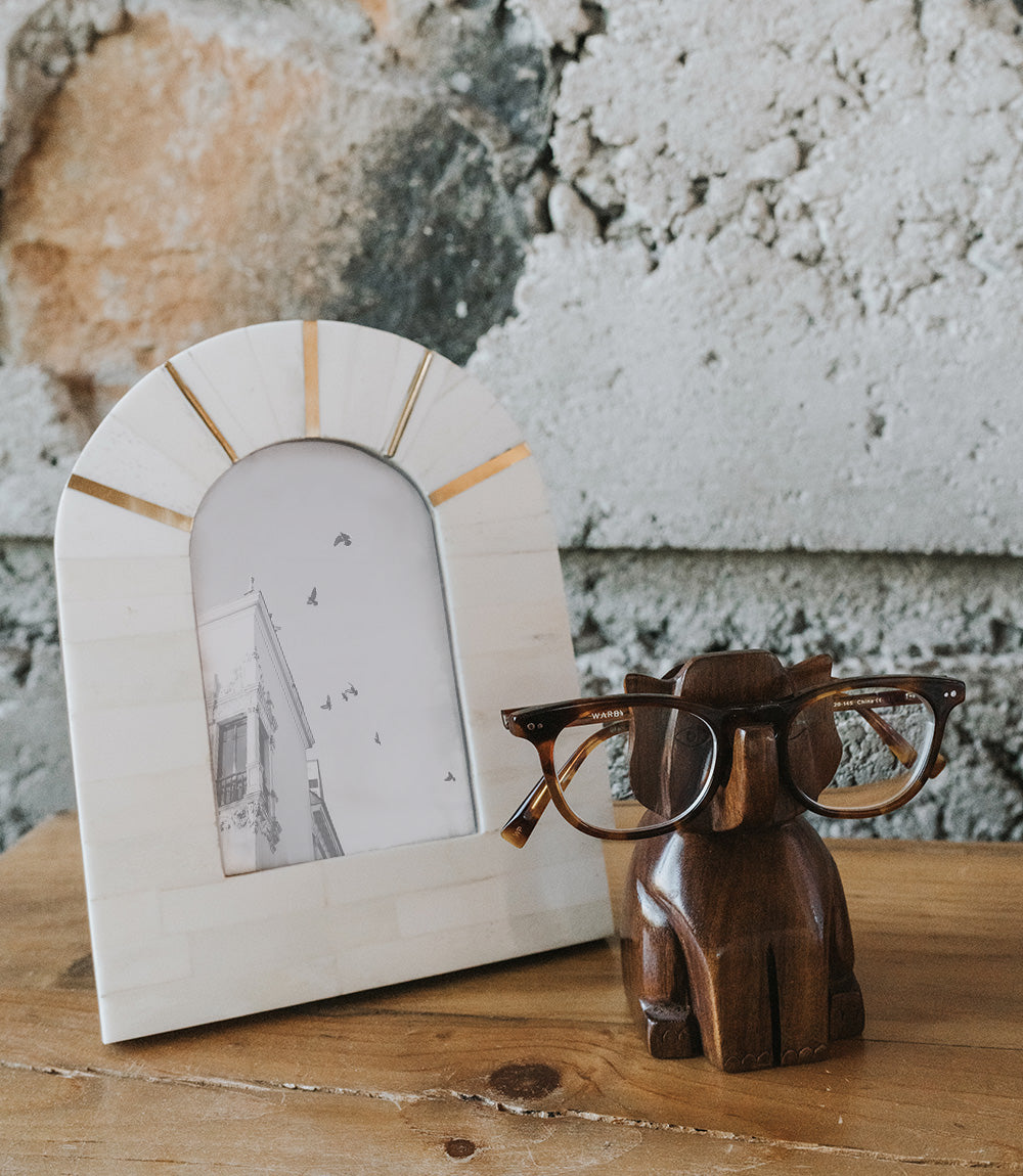 Mukhendu Arch 4x6 Cream Picture Frame - Handcrafted Bone - Osadia Concept Store