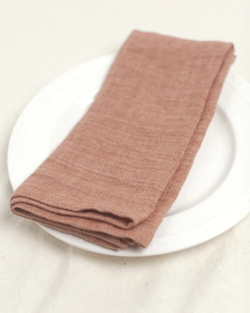 S/4 Stone Washed Linen Hemmed Dinner Napkins