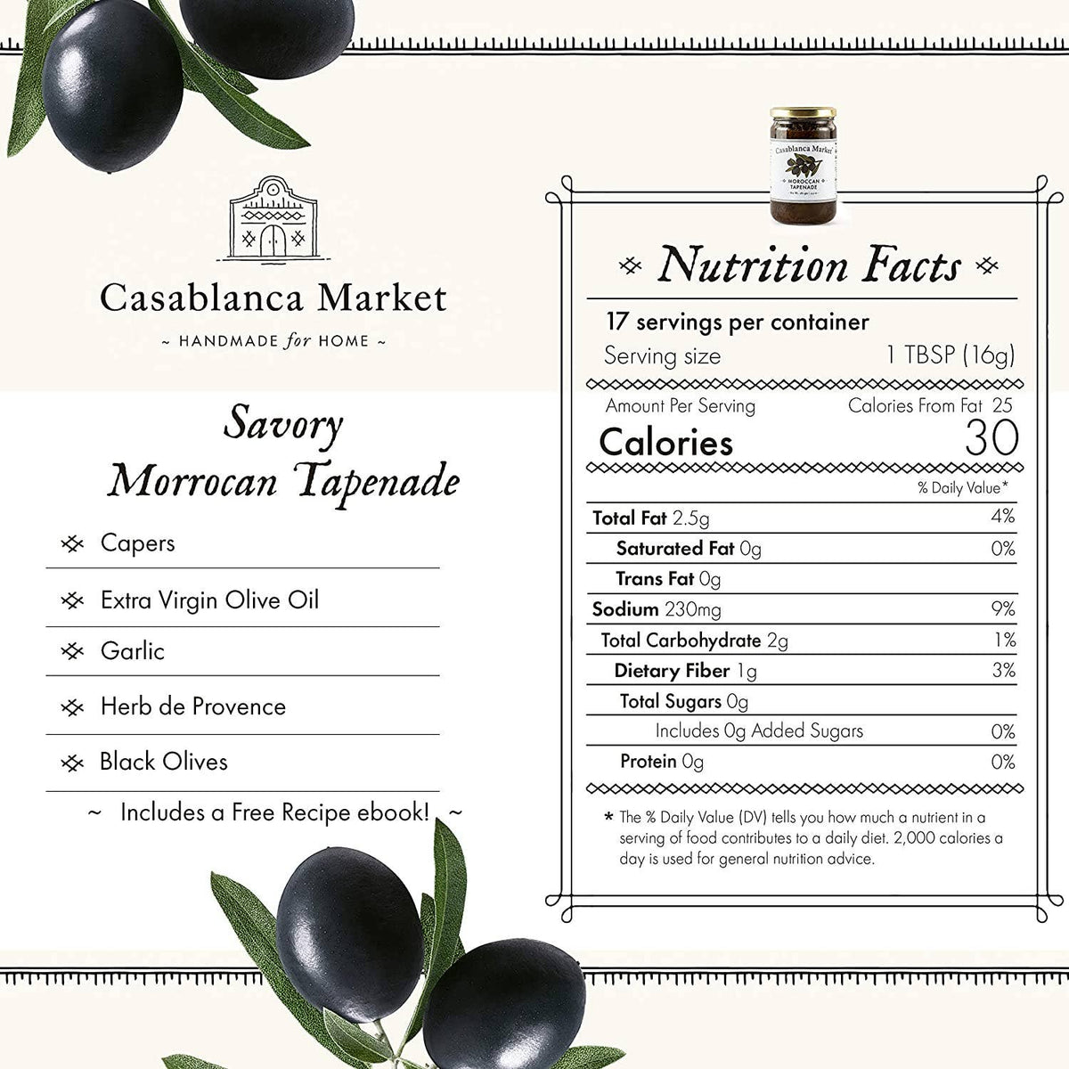 Casablanca Market Black Olive Tapenade Spread - Osadia Concept Store