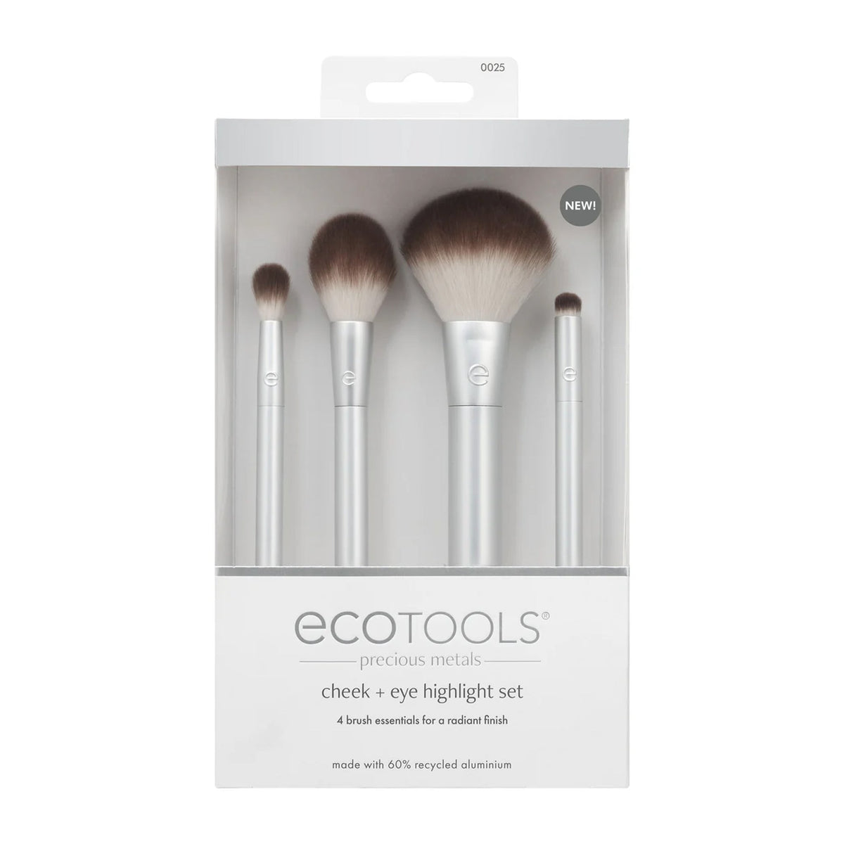 Ecotools Precious Metals Cheek + Eye Highlight Makeup Brush Set - New