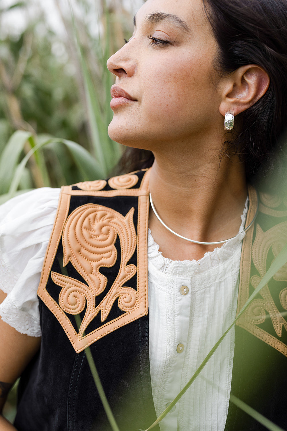 Wide Hammered Hoops, Silver - Osadia Concept Store