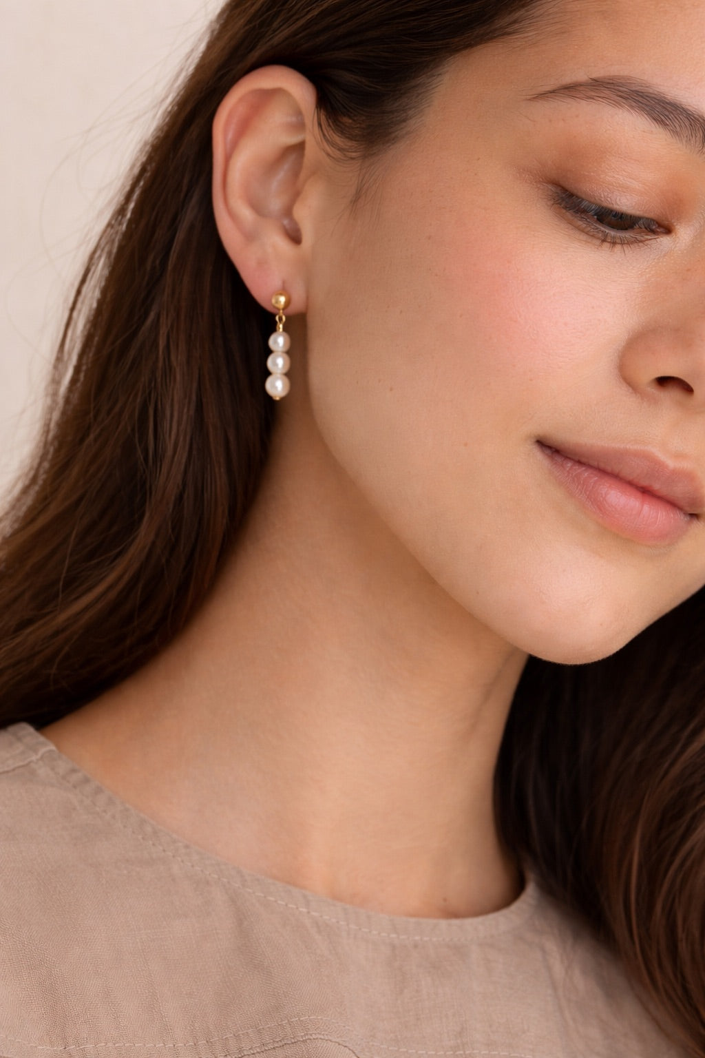 Pearl Trio Earrings | Gold Fill