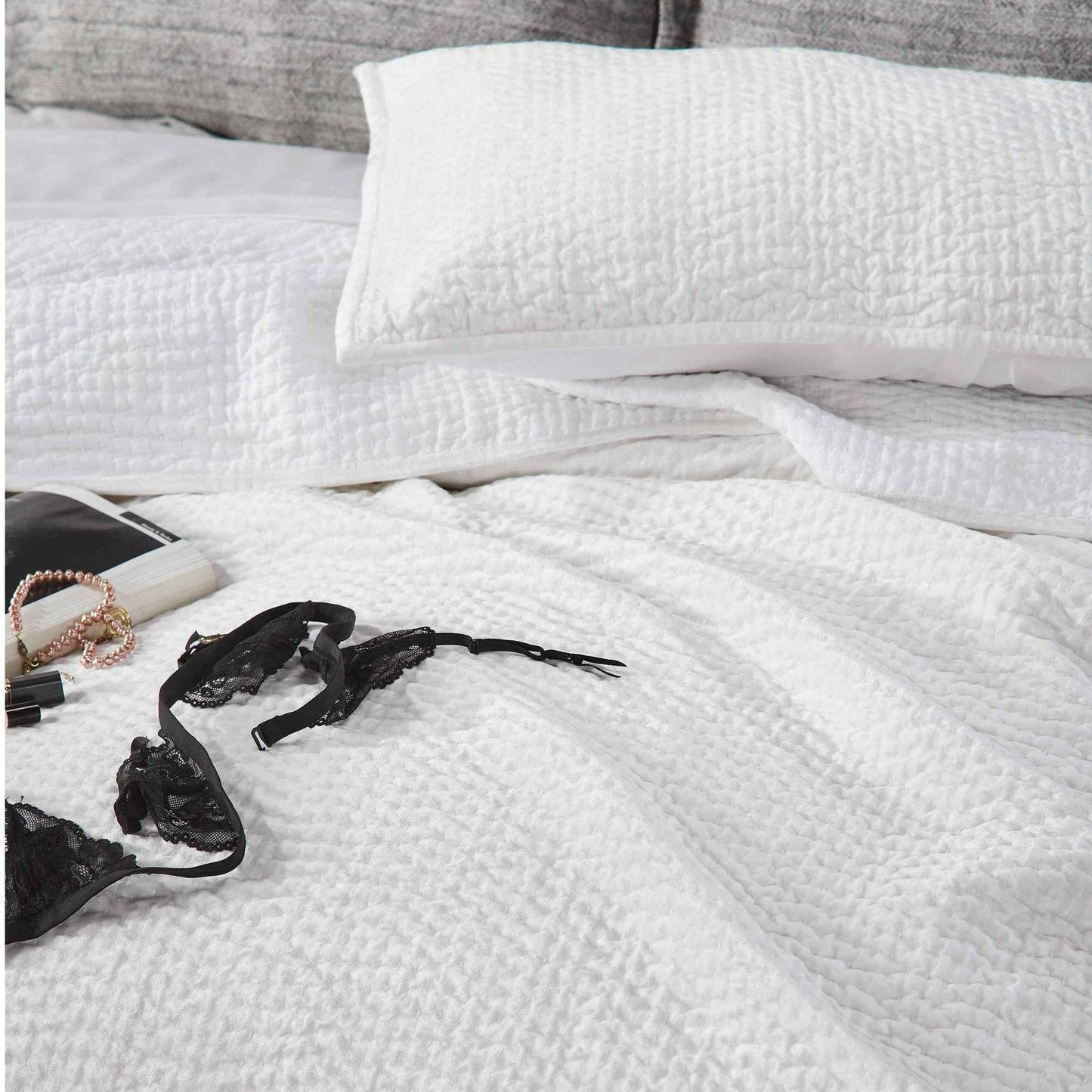 Laguna Pick Stitch Velvet Coverlet - Clearance