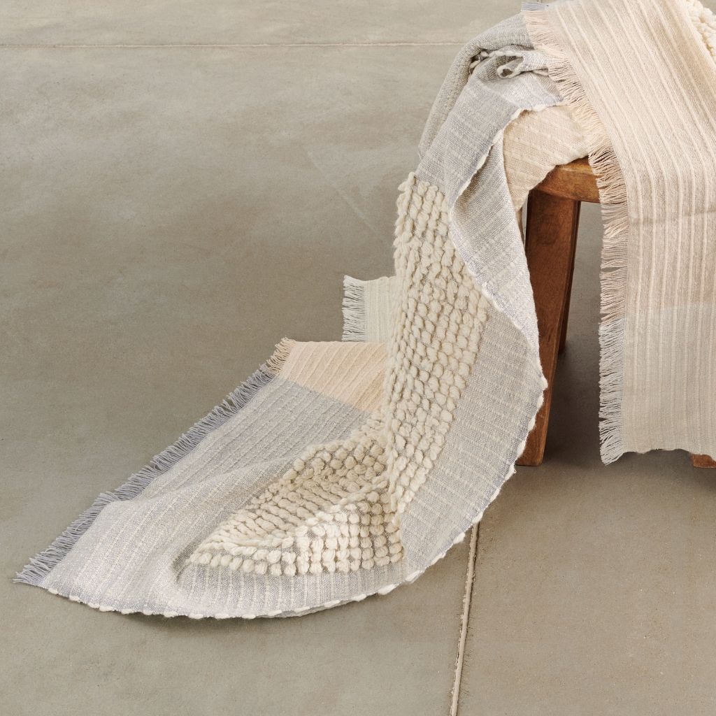 Butterscotch Handloom Hand Knotted Textured Plush Merino Throw