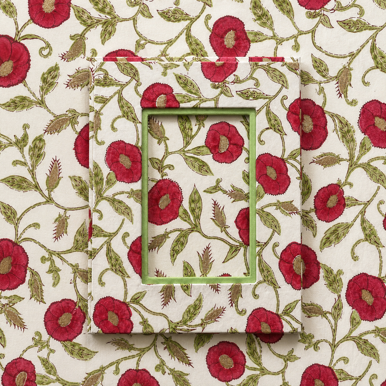 Large Block Print Photo Frame (5 x 7) - Ruby Pomegranate