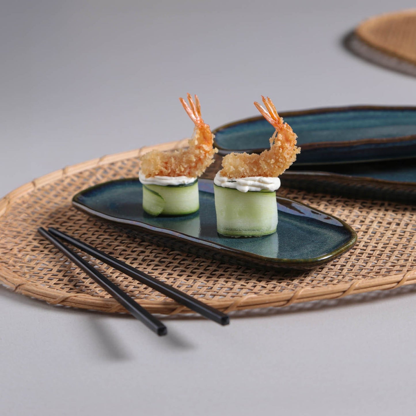 Shallow Organic Oval Platter Mini Set of 4