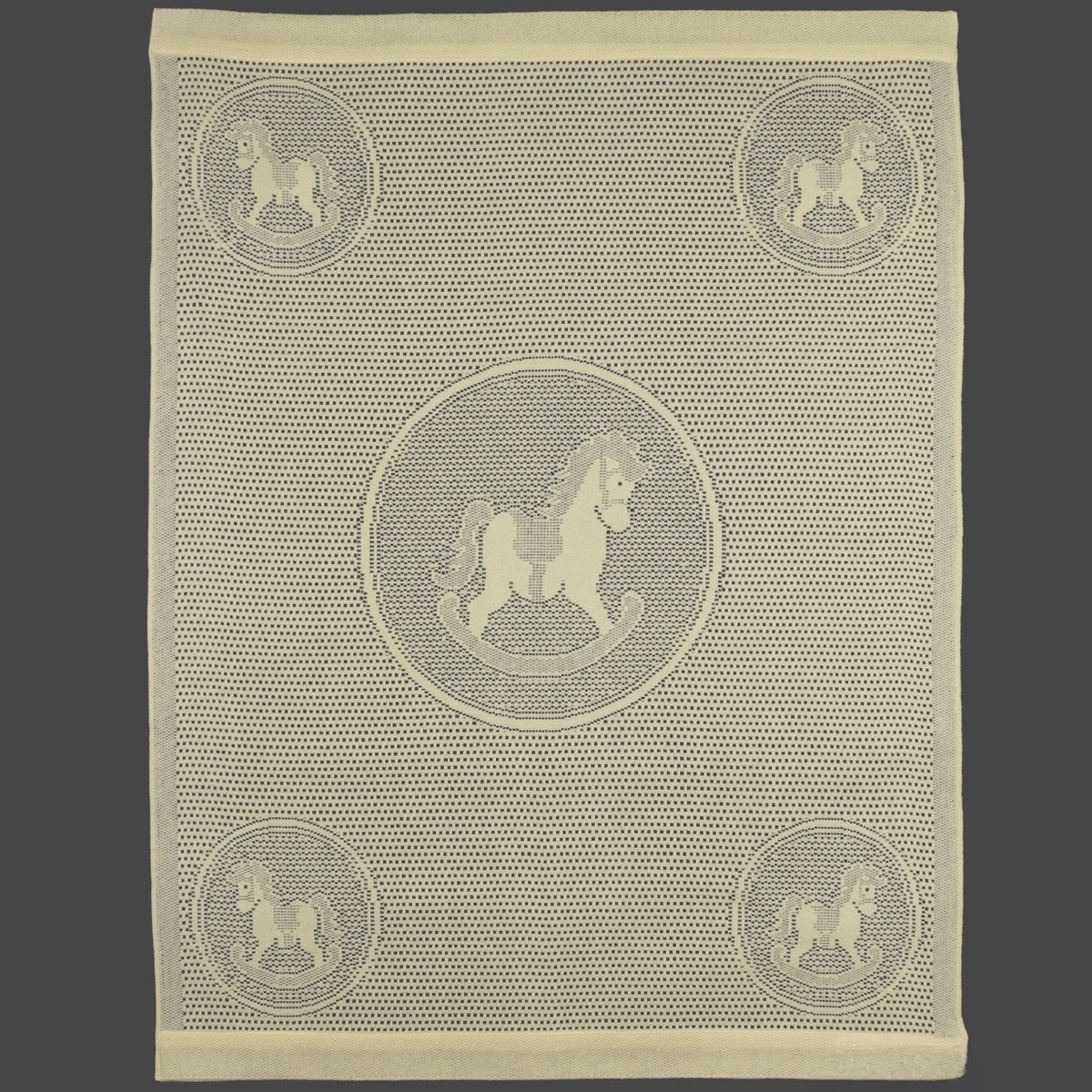 Southampton Home Lace Weave Rocking Horse Baby Blanket - Yellow