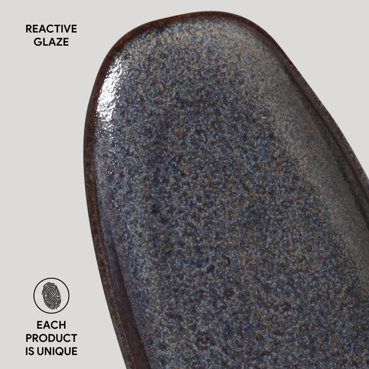 Shallow Organic Oval Platter Large Set of 4