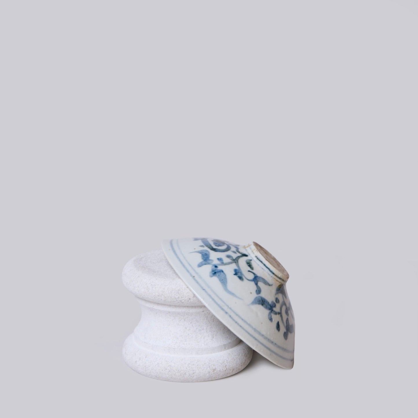 Blue and White Porcelain Floral Conical Bowl