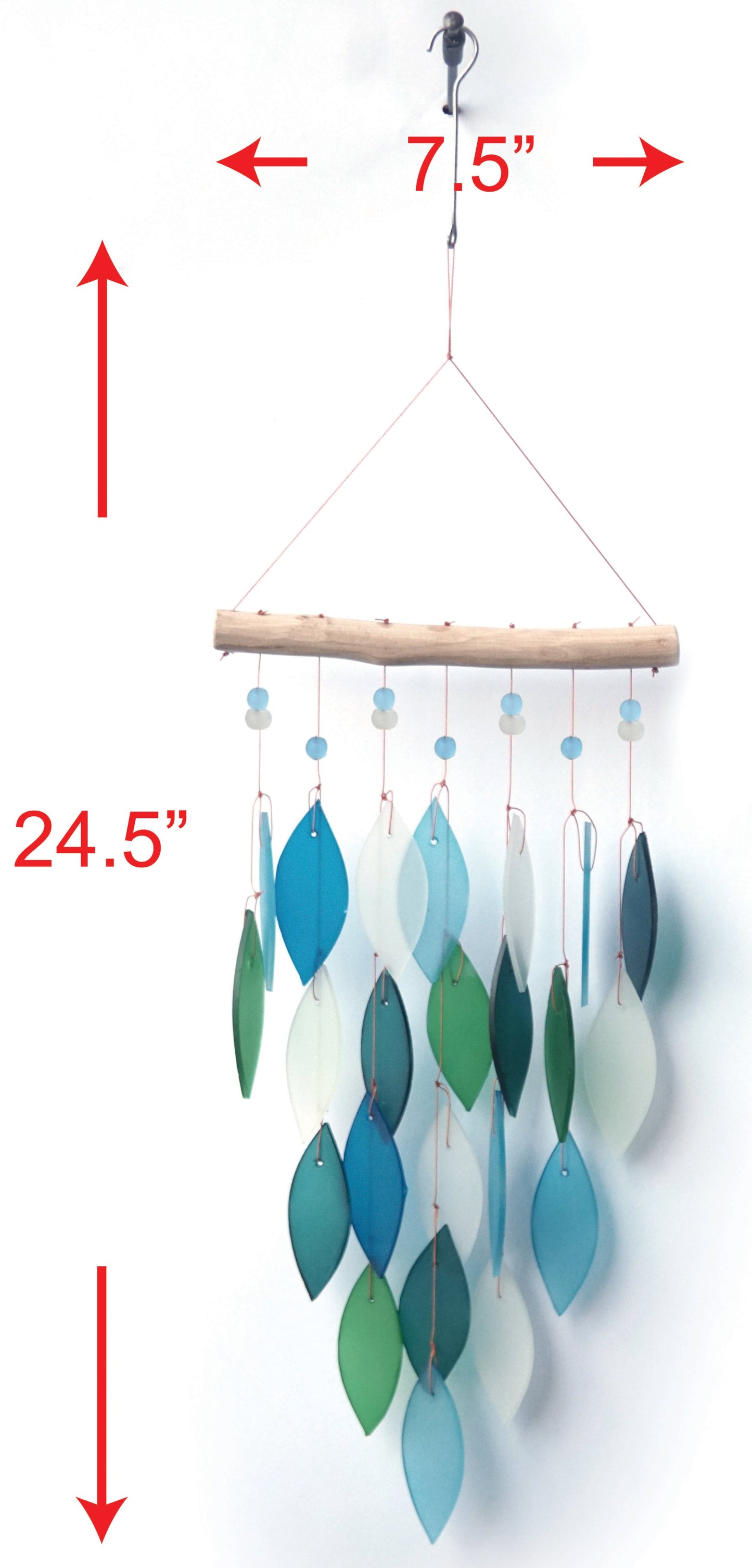 Diamond, Blue Lagoon Sea Glass Wind Chime