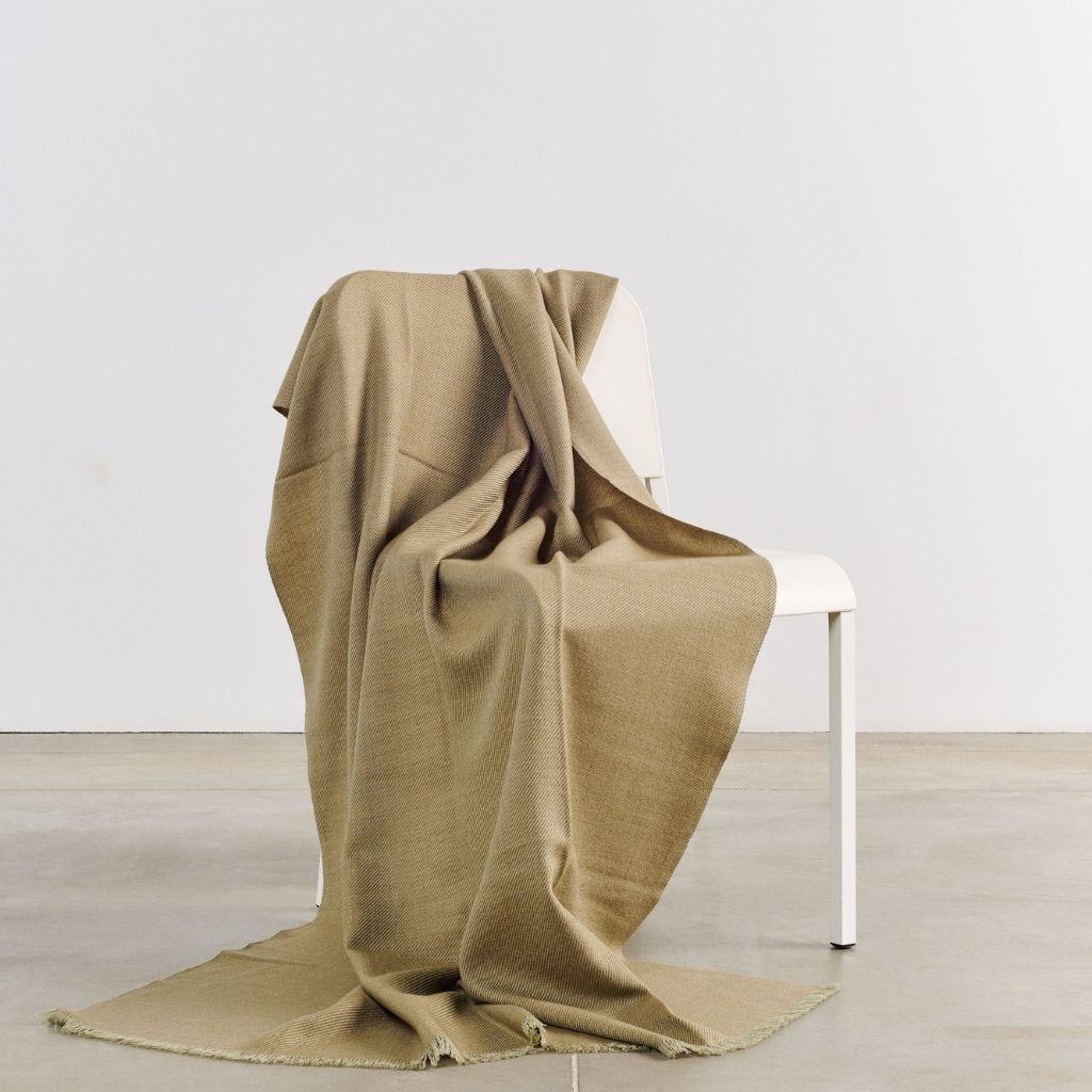 Haze Green Merino Handloom Throw