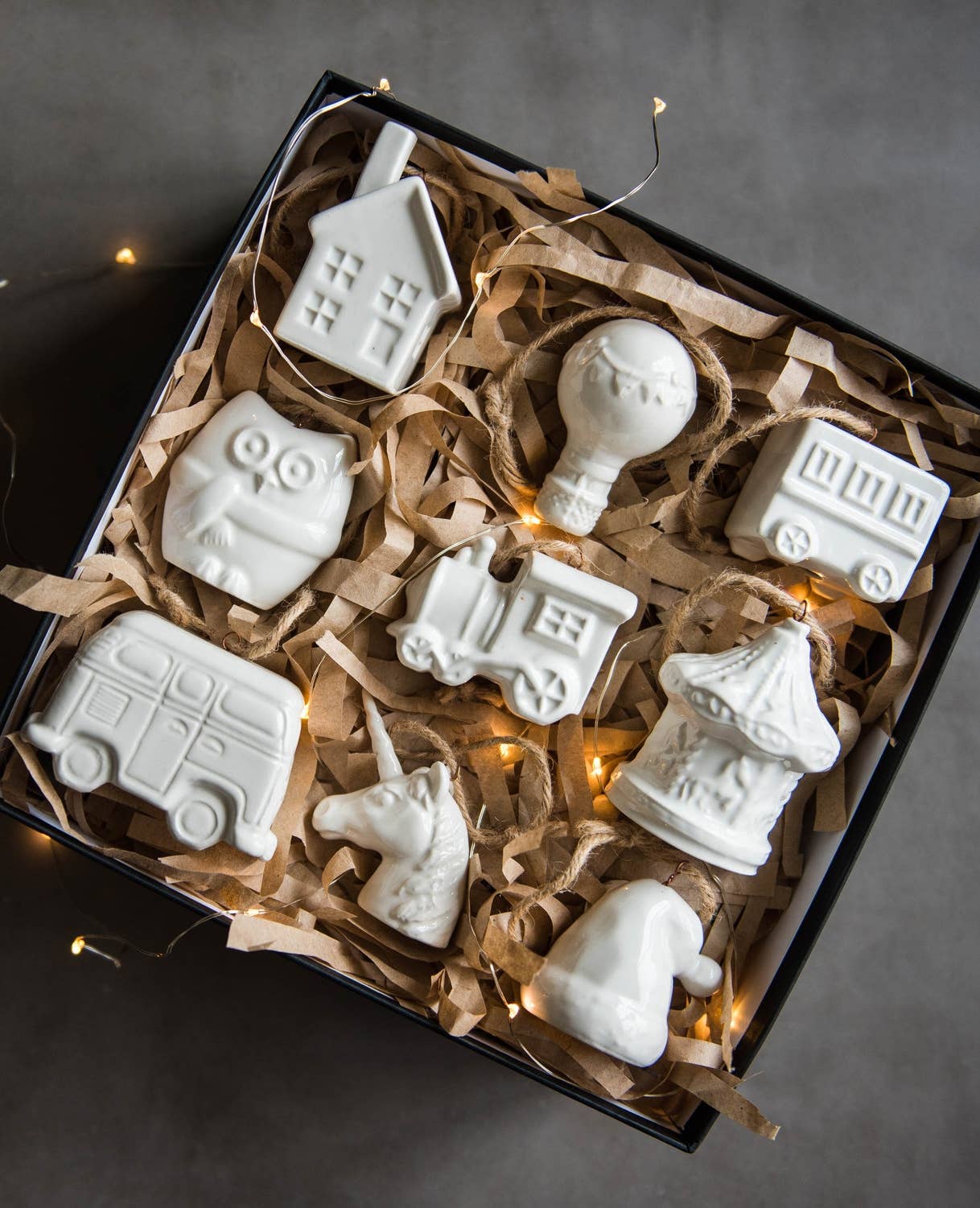 Handmade Porcelain Christmas Ornaments: Santa hat