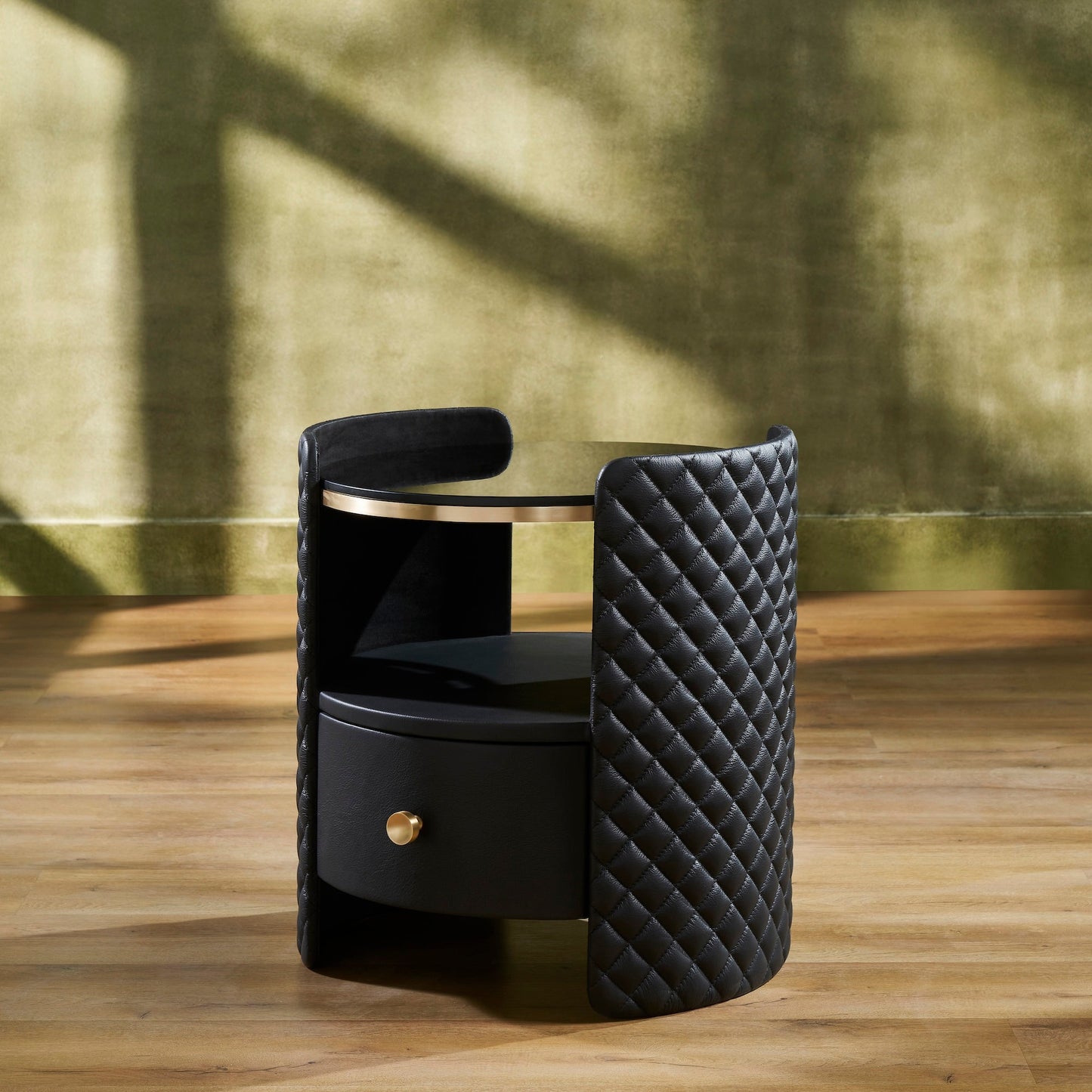Harvard Round Leather Side Table