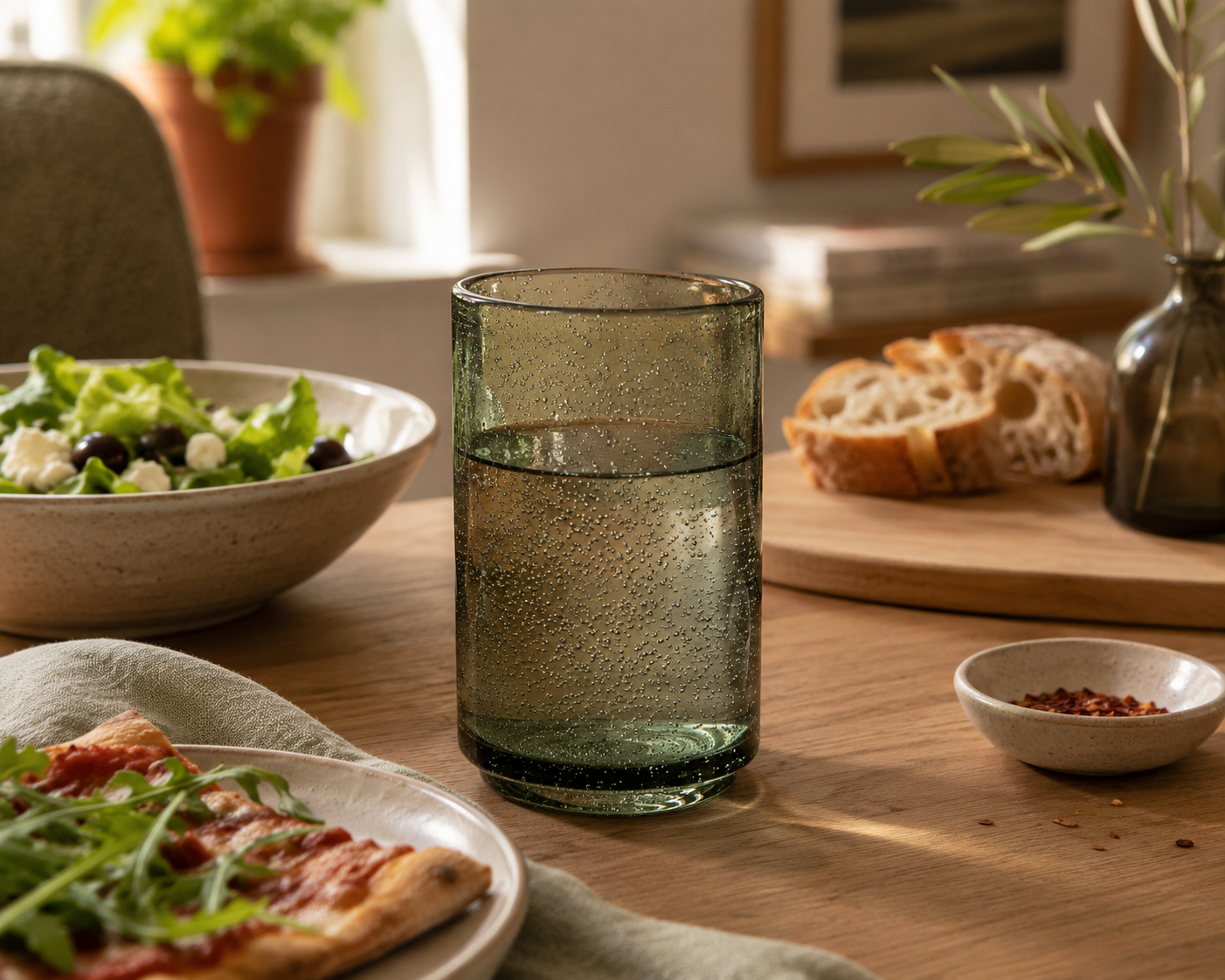 Set of 4 Tumbler 17oz Bubbled Agave