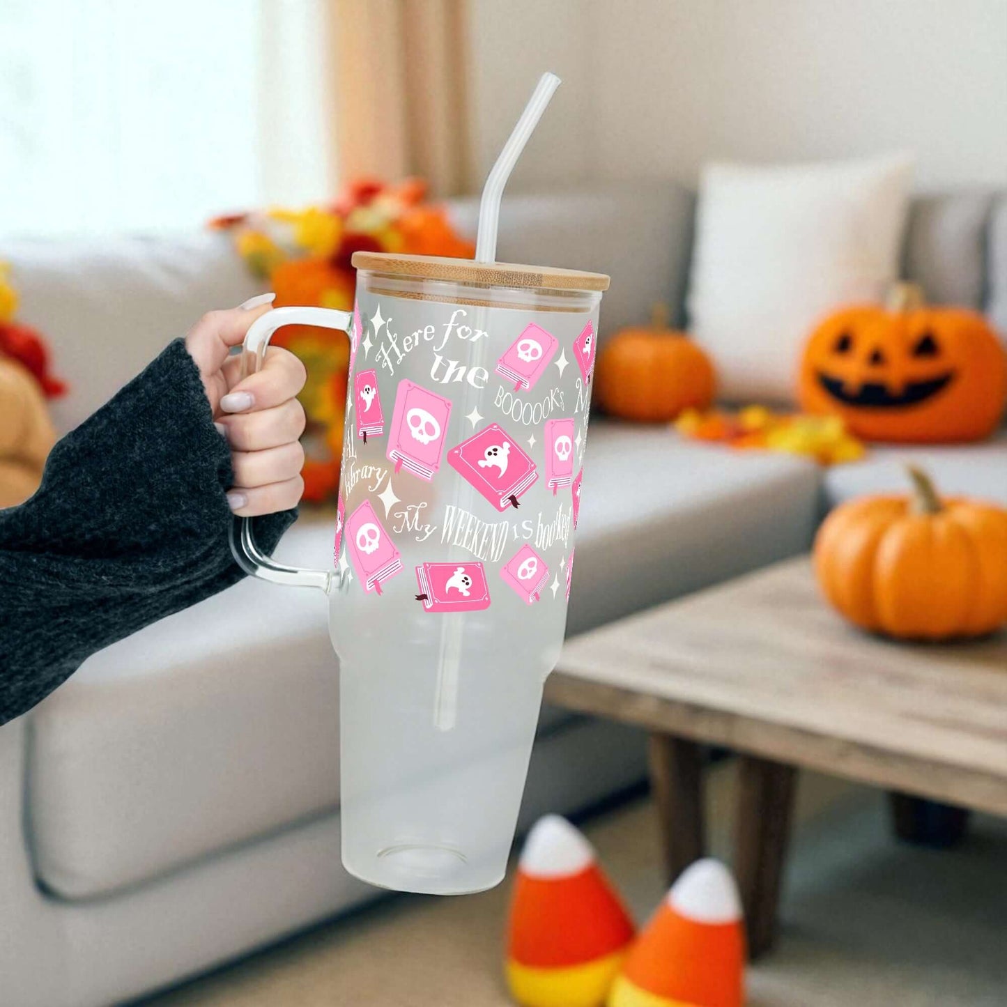 Boo-Kish Halloween Tumbler with Lid and Straw