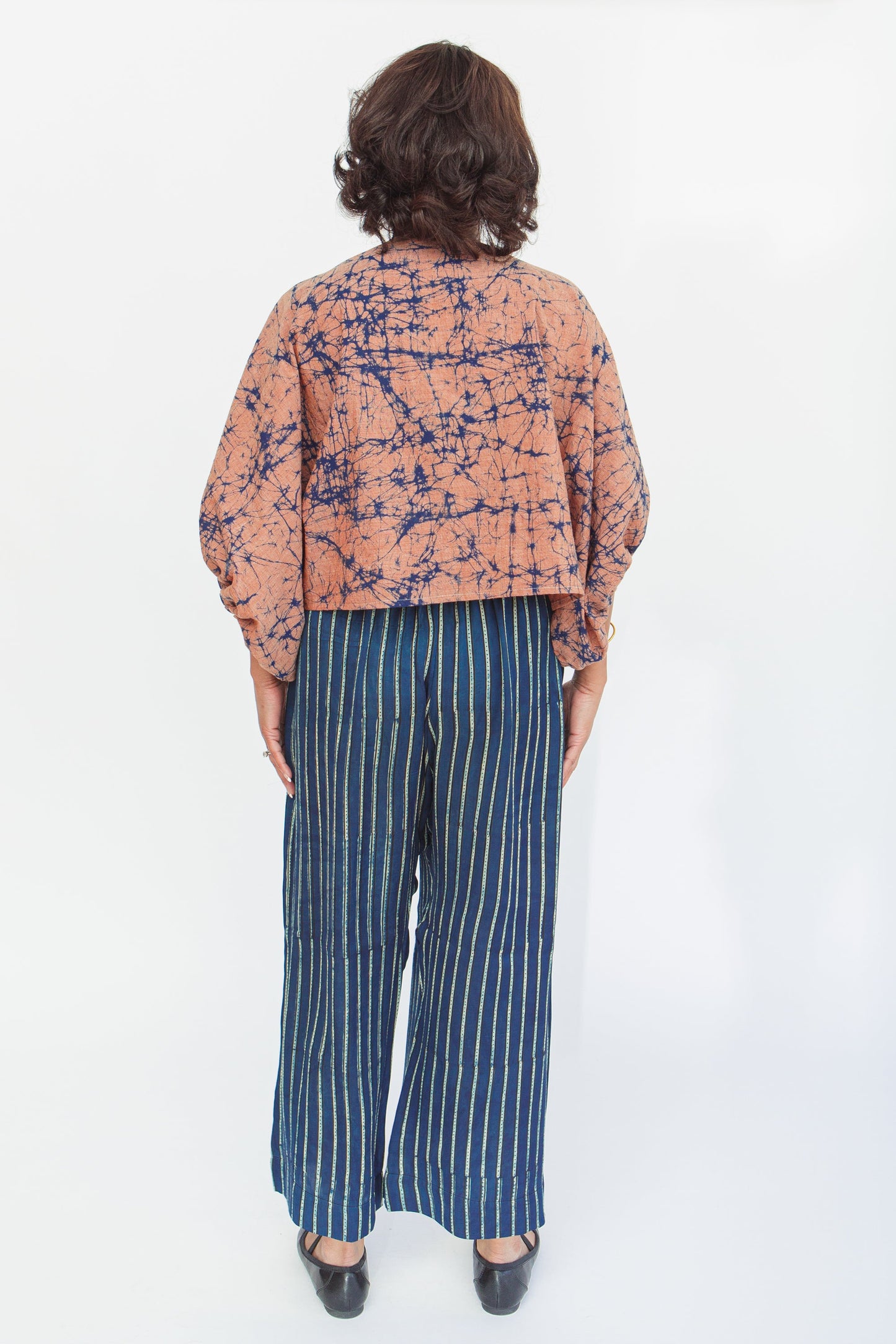 Hand-Batik Artisan Handwoven Cotton Crinkle Crop Blouse
