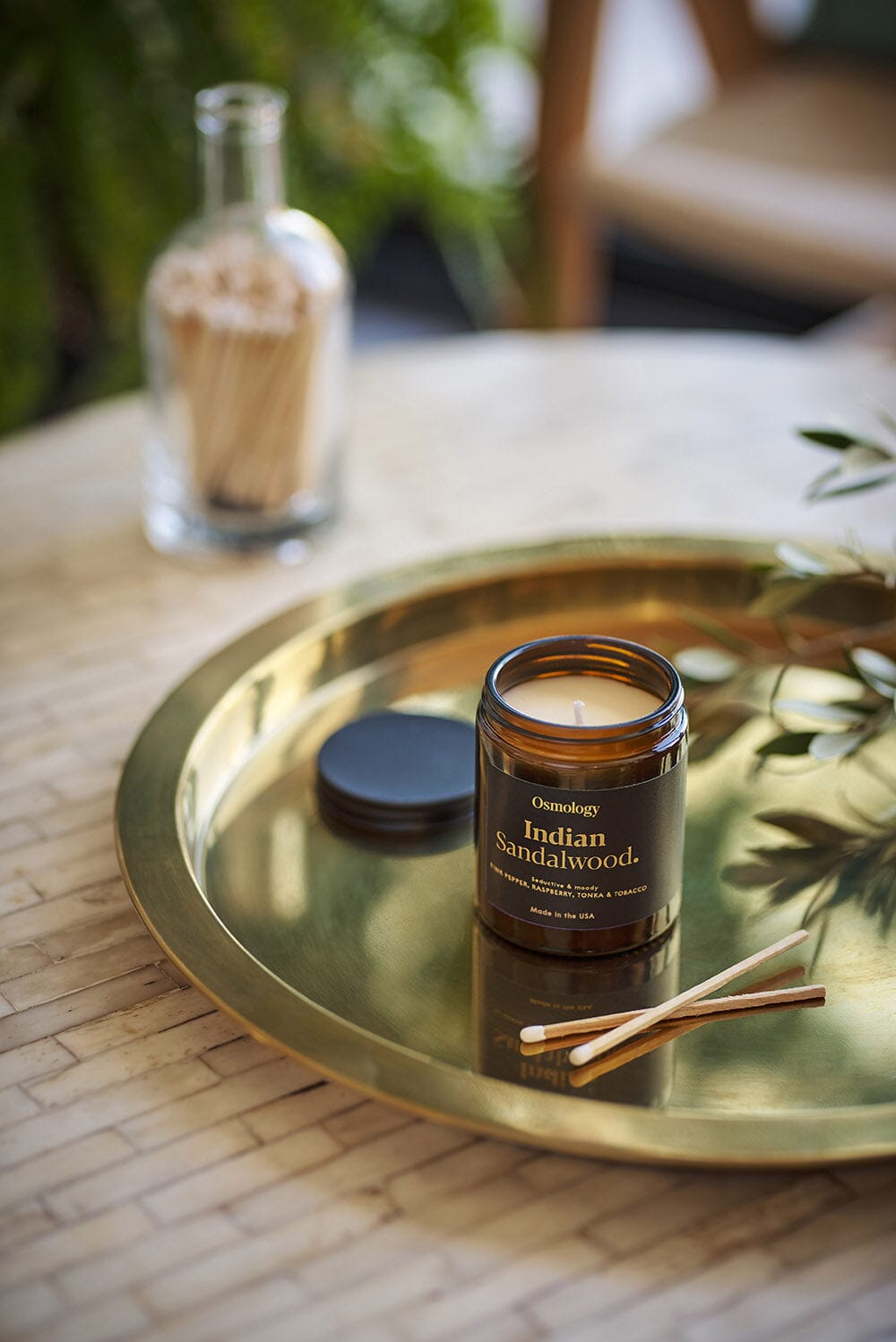 Indian Sandalwood Scented Jar Candle - Pepper Raspberry and Tonka