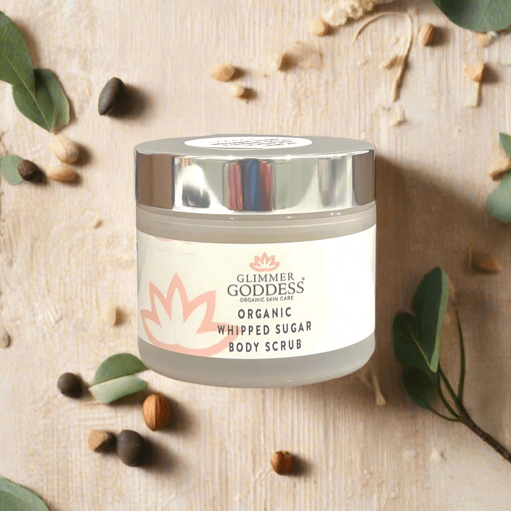 Glimmer Goddess Organic Whipped Sugar Body Scrub - Crepey Skin Treatment (2 oz) - Osadia Concept Store