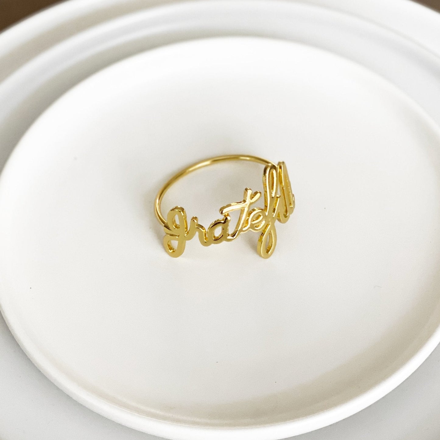 Grateful Napkin Ring - Gold