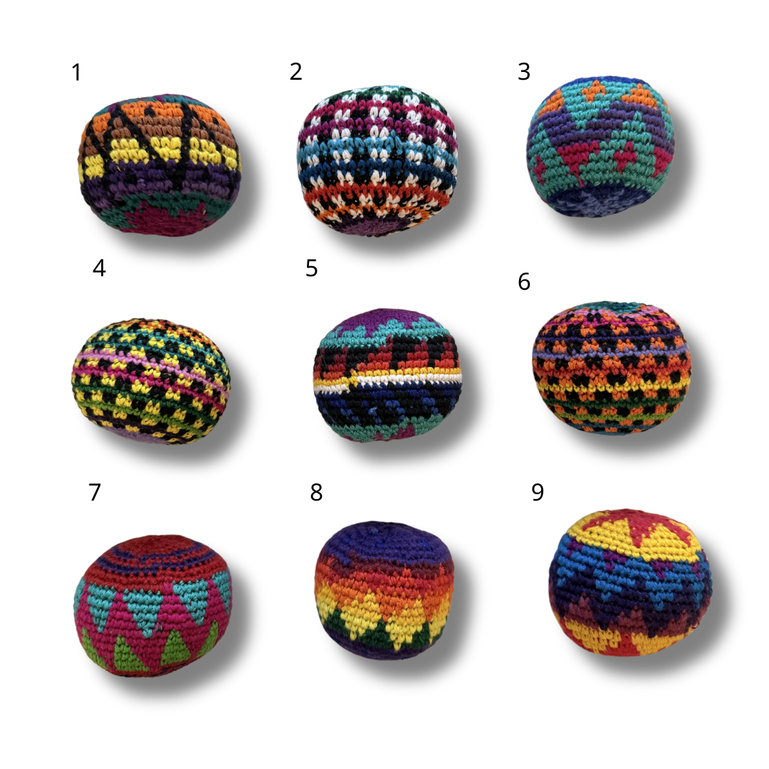 Crochet Multicolor Hacky Sack Stress Ball | Bocce Ball - Guatemala