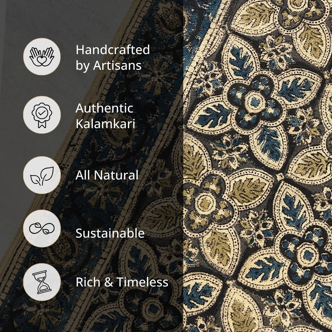Kalamkari Handprinted Rug (36" x 60")