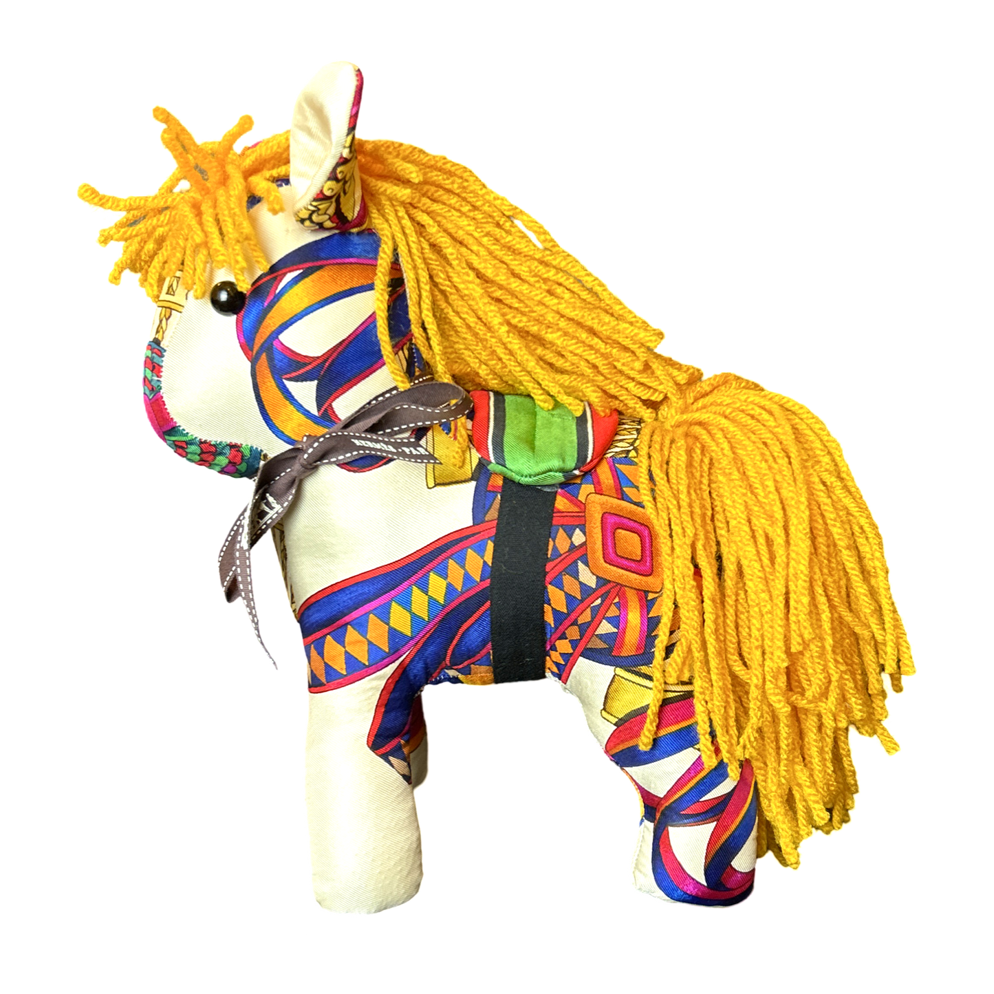 Rubans du Cheval Vintage Silk Scarf Patchwork Pony
