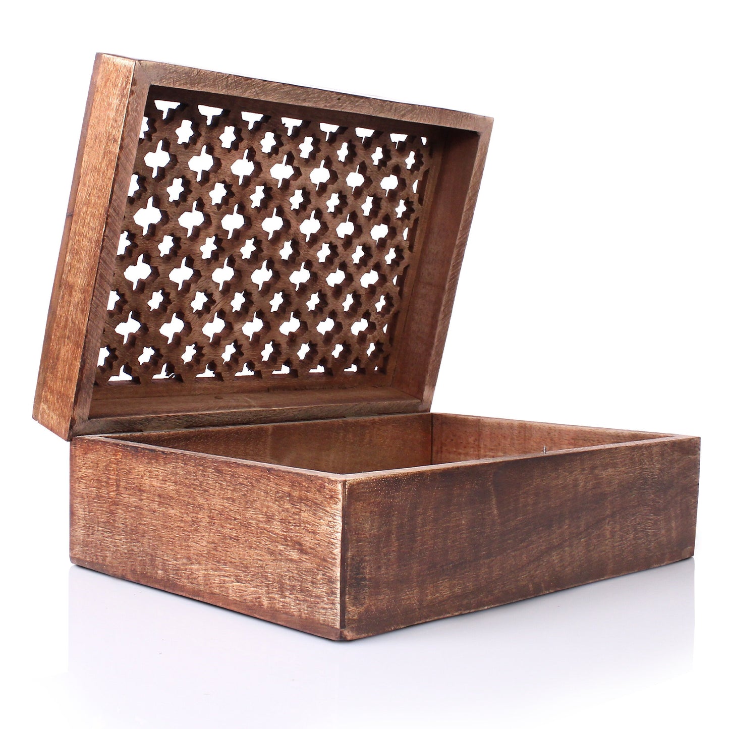 Medium Polish Trellis Decorative Wooden Handmade Box (X-Large)