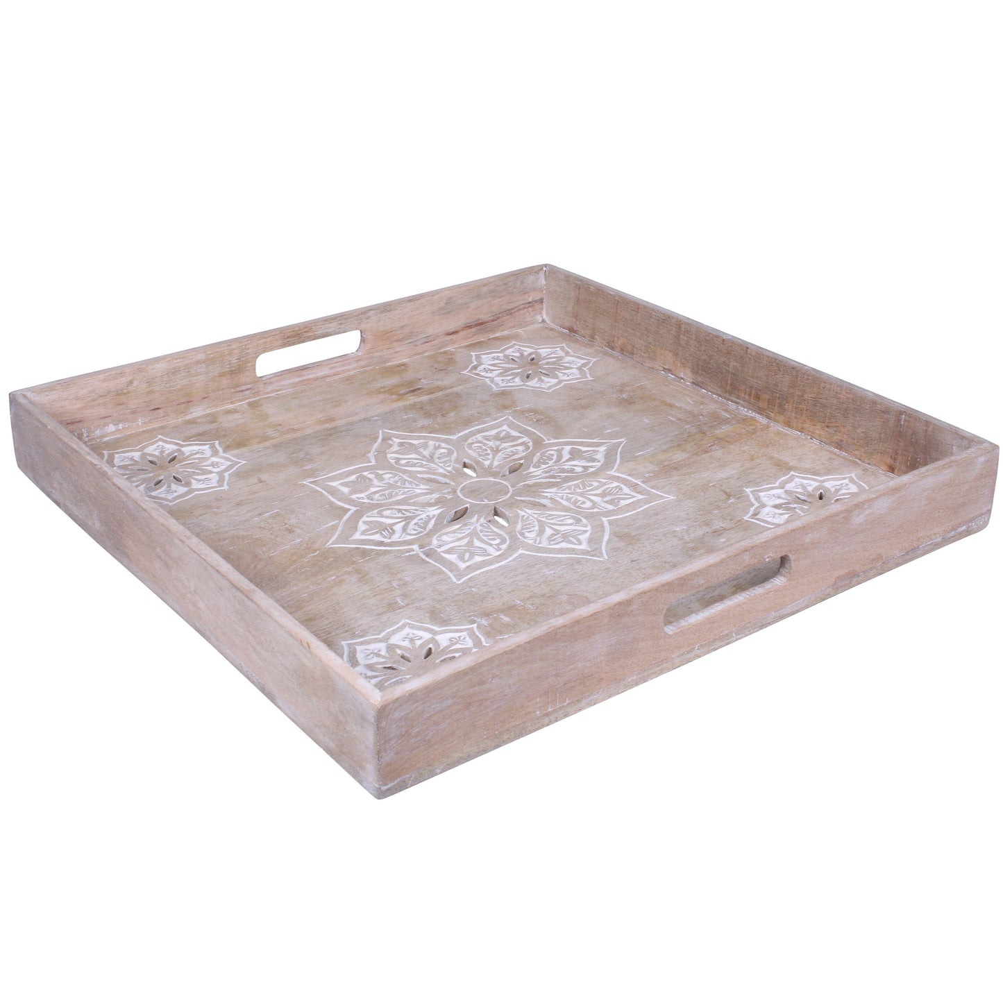 Serena Ottoman Tray in Whitewash