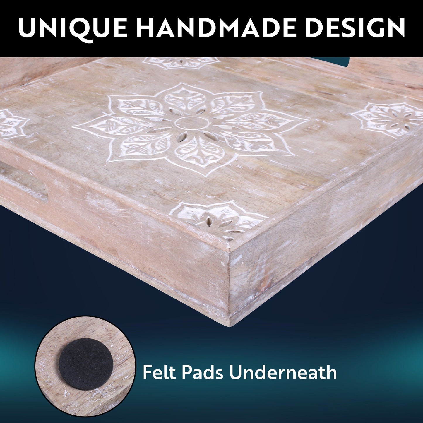 Serena Ottoman Tray in Whitewash