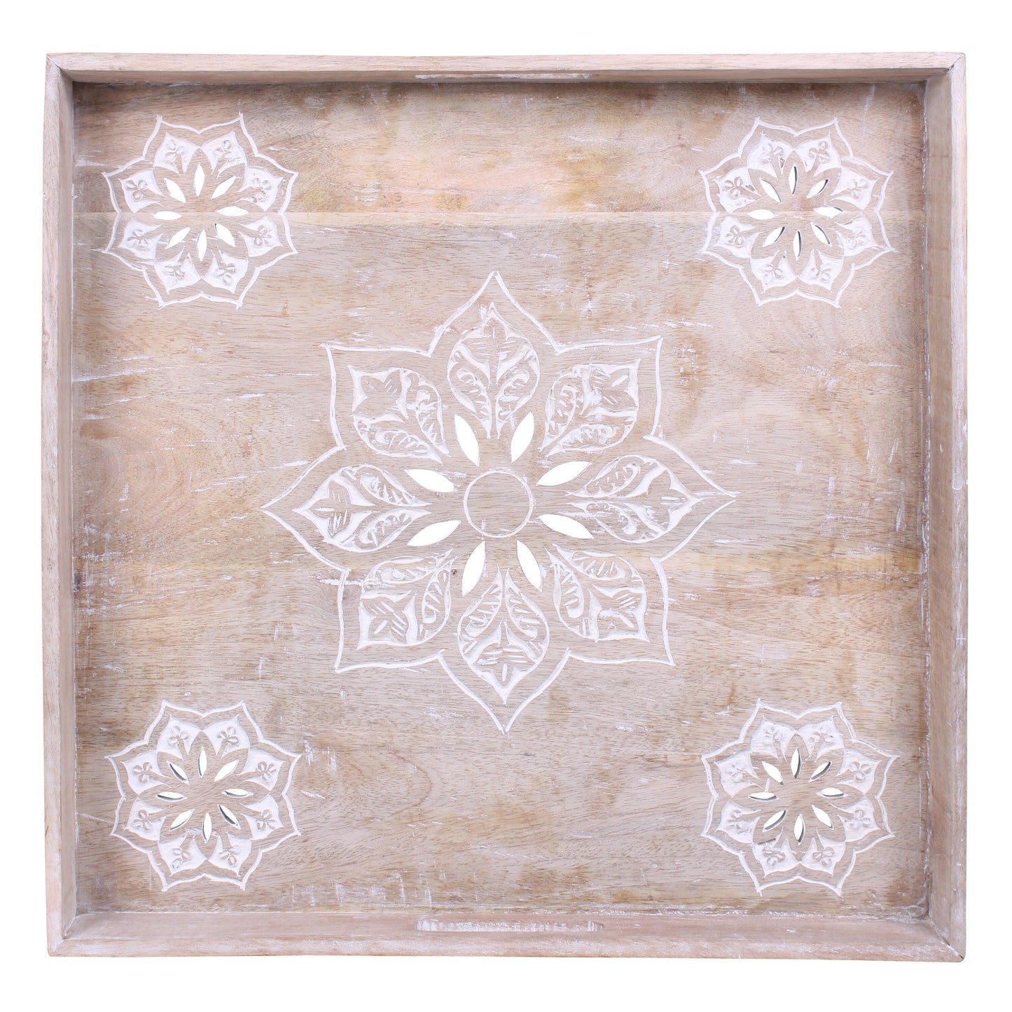 Serena Ottoman Tray in Whitewash
